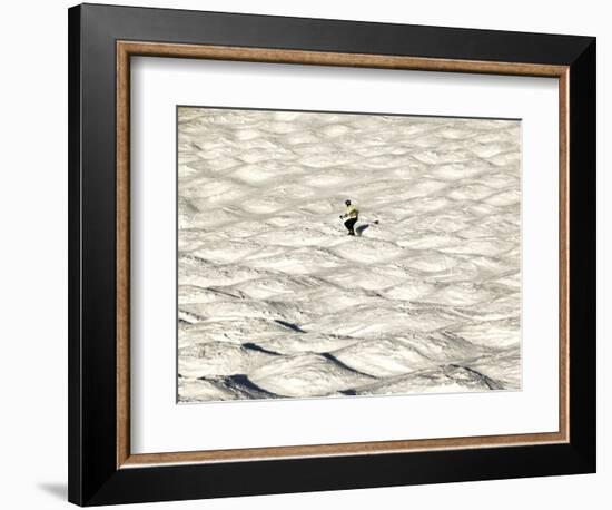 A Skier Makes His Way Down a Sea of Moguls at Sugarbush Ski Area-null-Framed Photographic Print