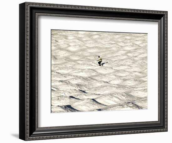 A Skier Makes His Way Down a Sea of Moguls at Sugarbush Ski Area-null-Framed Photographic Print