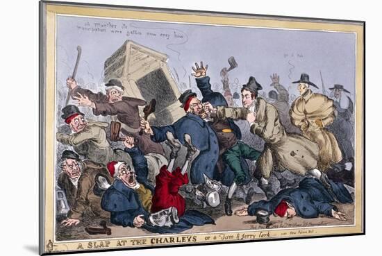 A Slap at the Charleys or a Tom and Jerry Lark, Vide New Poliece Bill, 1829-Thomas McLean-Mounted Giclee Print