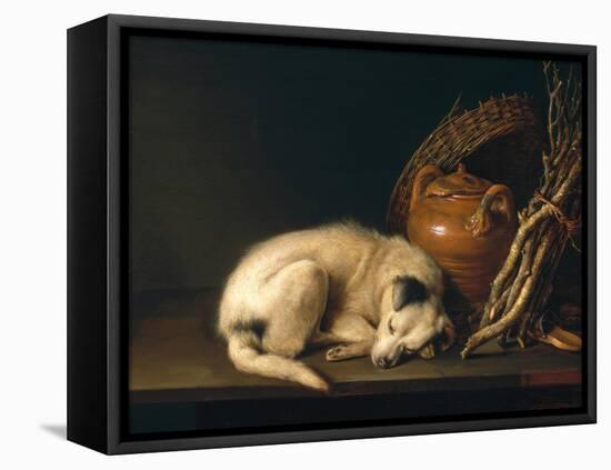 A Sleeping Dog with Terracotta Pot, 1650-Gerrit or Gerard Dou-Framed Premier Image Canvas