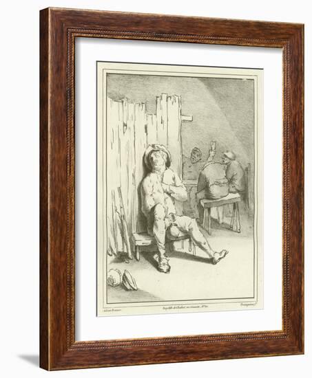 A Sleeping Drunkard-Adriaen Brouwer-Framed Giclee Print
