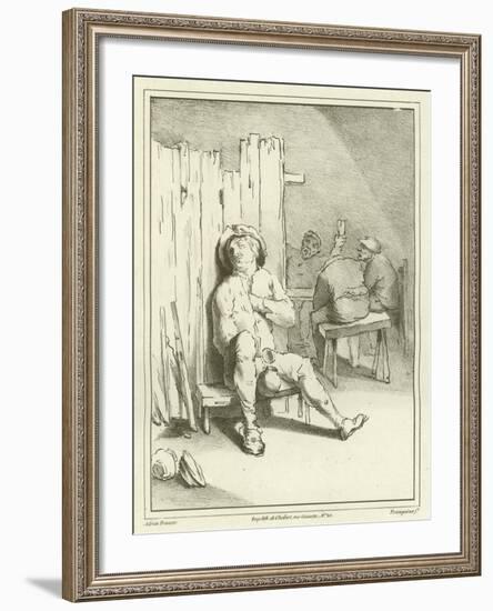 A Sleeping Drunkard-Adriaen Brouwer-Framed Giclee Print