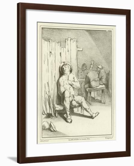 A Sleeping Drunkard-Adriaen Brouwer-Framed Giclee Print