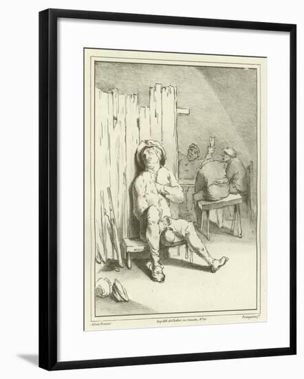 A Sleeping Drunkard-Adriaen Brouwer-Framed Giclee Print