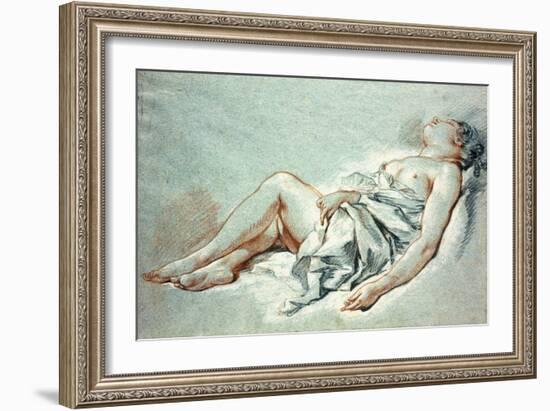 A Sleeping Girl-Francois Boucher-Framed Giclee Print