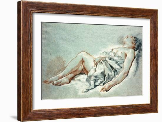 A Sleeping Girl-Francois Boucher-Framed Giclee Print