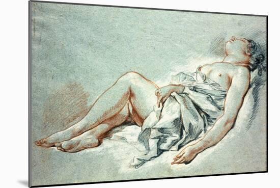 A Sleeping Girl-Francois Boucher-Mounted Giclee Print