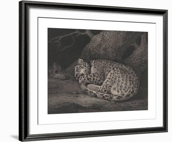 A Sleeping Leopard-George Stubbs-Framed Premium Giclee Print