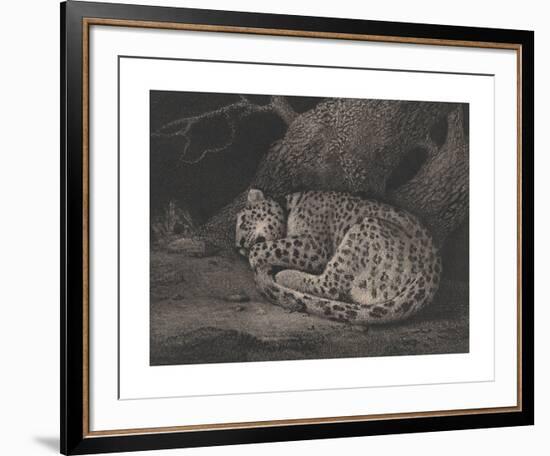 A Sleeping Leopard-George Stubbs-Framed Premium Giclee Print