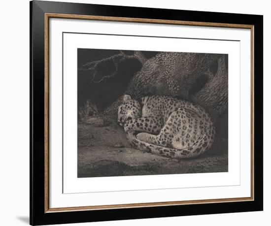 A Sleeping Leopard-George Stubbs-Framed Premium Giclee Print