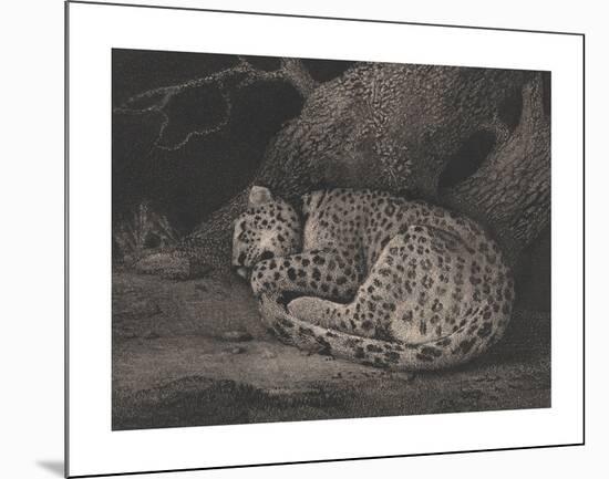 A Sleeping Leopard-George Stubbs-Mounted Premium Giclee Print
