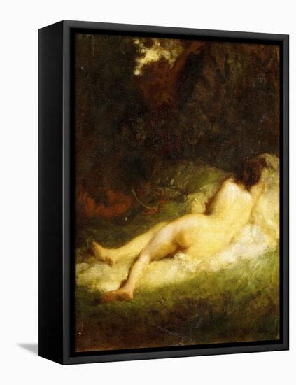 A Sleeping Nymph Blocked by a Satyr, C.1846-47-Jean-François Millet-Framed Premier Image Canvas
