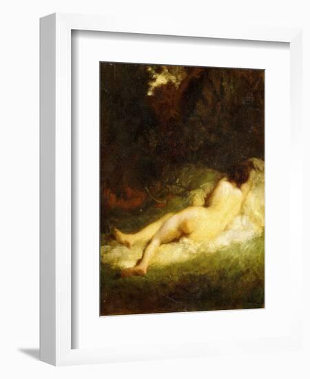A Sleeping Nymph Blocked by a Satyr, C.1846-47-Jean-François Millet-Framed Giclee Print