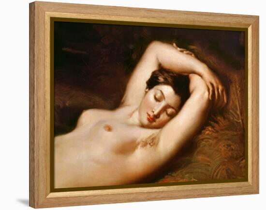 A Sleeping Nymph (Detail of the Head), 1850 (Oil on Canvas)-Theodore Chasseriau-Framed Premier Image Canvas