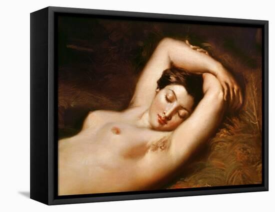 A Sleeping Nymph (Detail of the Head), 1850 (Oil on Canvas)-Theodore Chasseriau-Framed Premier Image Canvas