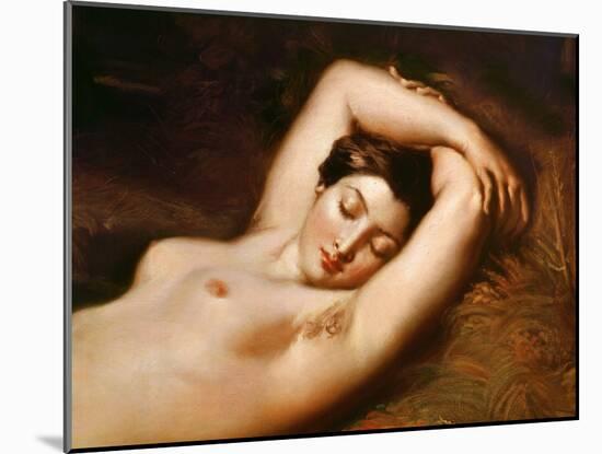 A Sleeping Nymph (Detail of the Head), 1850 (Oil on Canvas)-Theodore Chasseriau-Mounted Giclee Print