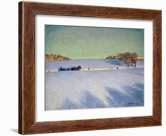 A Sleigh in a Snowbound Landscape-Gustaf Ankarcrona-Framed Giclee Print