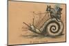 A Slow Coach Mice Riding A Snail-null-Mounted Photographic Print