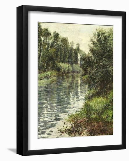 A Small Branch of the Seine, Argenteuil-Gustave Caillebotte-Framed Giclee Print