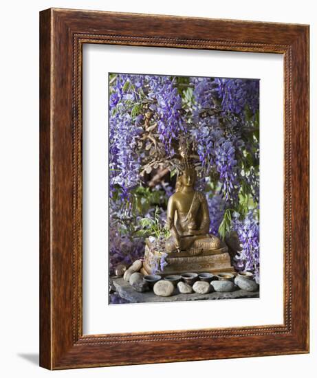 A Small Buddha Shrine Surrounded by Wisteria in Hotel Gangtey Palace, 100-Year-Old Building, Once a-Nigel Pavitt-Framed Photographic Print