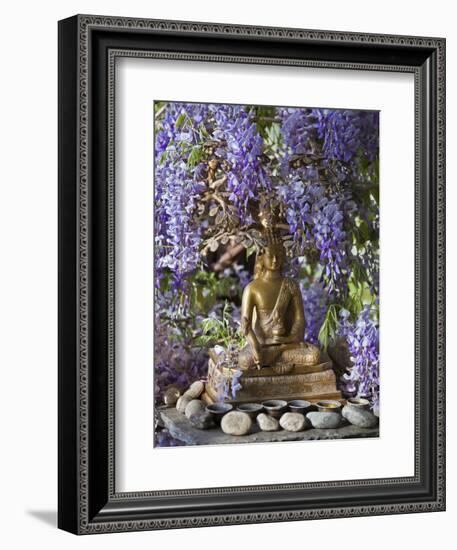 A Small Buddha Shrine Surrounded by Wisteria in Hotel Gangtey Palace, 100-Year-Old Building, Once a-Nigel Pavitt-Framed Photographic Print