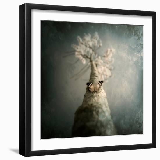 A Small Butterfly Sitting on a Tree with Overlaid Textures-Luis Beltran-Framed Photographic Print