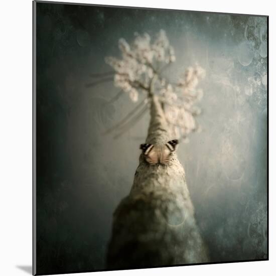 A Small Butterfly Sitting on a Tree with Overlaid Textures-Luis Beltran-Mounted Photographic Print