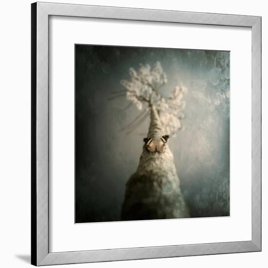 A Small Butterfly Sitting on a Tree with Overlaid Textures-Trigger Image-Framed Photographic Print