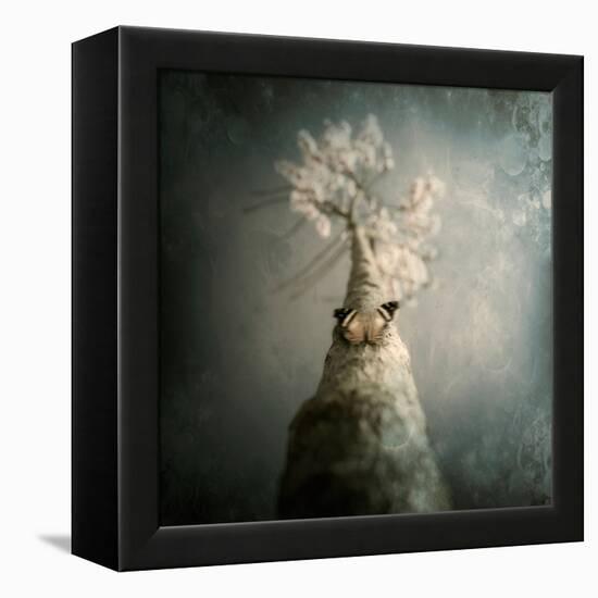 A Small Butterfly Sitting on a Tree with Overlaid Textures-Trigger Image-Framed Premier Image Canvas