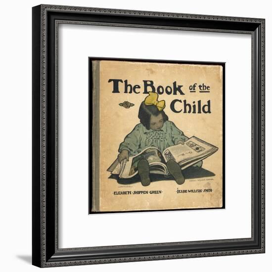 A Small Girl Reads a Big Book-null-Framed Art Print