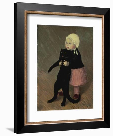 A Small Girl with a Cat, 1889-Théophile Alexandre Steinlen-Framed Giclee Print