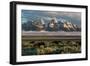 A Small Herd Of Bison Grazing Below The Teton Mountains In Jackson Hole. Grand Teton NP, Wyoming-Mike Cavaroc-Framed Photographic Print