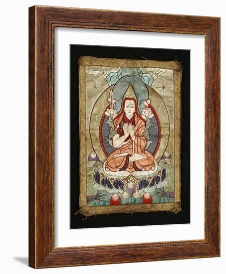 A Small Tibetan Applique Thang.ka Depicting Tsong.Kha.Pa, 18th Century-null-Framed Giclee Print