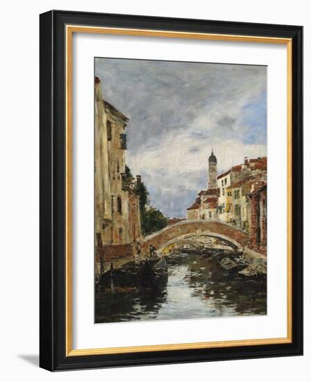 A Small Venetian Canal, 1895-Eugène Boudin-Framed Giclee Print