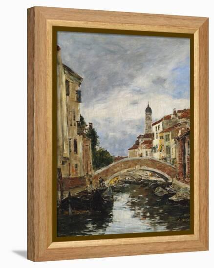 A Small Venetian Canal; Petit Canal a Venise-Eugène Boudin-Framed Premier Image Canvas