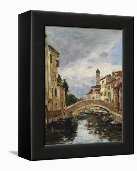 A Small Venetian Canal; Petit Canal a Venise-Eugène Boudin-Framed Premier Image Canvas