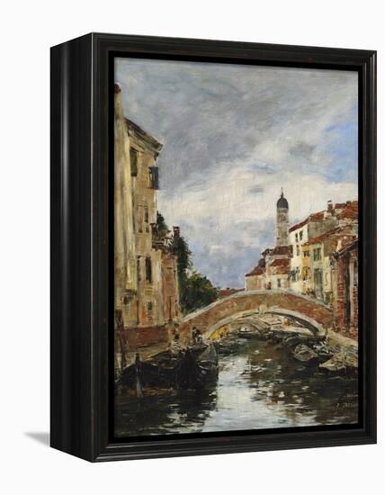 A Small Venetian Canal; Petit Canal a Venise-Eugène Boudin-Framed Premier Image Canvas