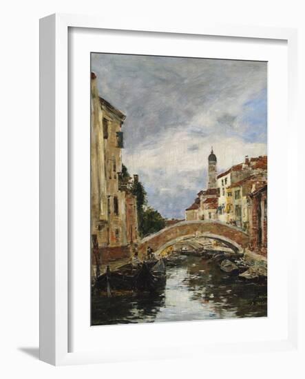 A Small Venetian Canal; Petit Canal a Venise-Eugène Boudin-Framed Giclee Print