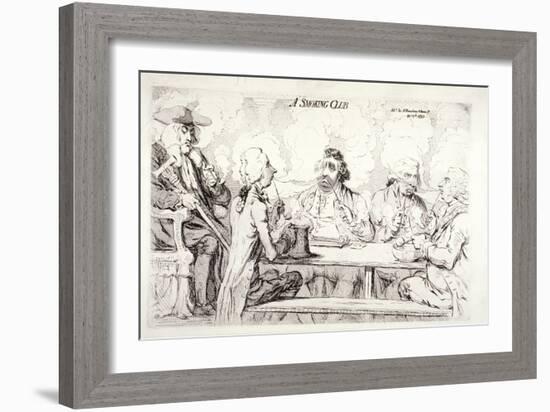 A Smoking Club, House of Commons, London, 1793-James Gillray-Framed Giclee Print