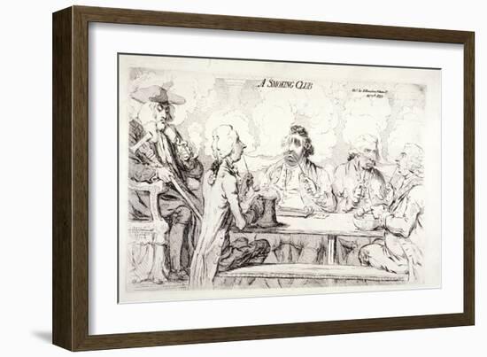 A Smoking Club, House of Commons, London, 1793-James Gillray-Framed Giclee Print