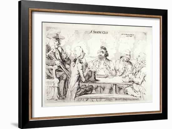 A Smoking Club, House of Commons, London, 1793-James Gillray-Framed Giclee Print