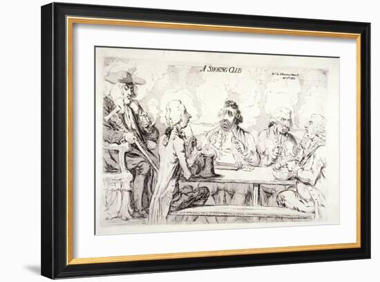 A Smoking Club, House of Commons, London, 1793-James Gillray-Framed Giclee Print