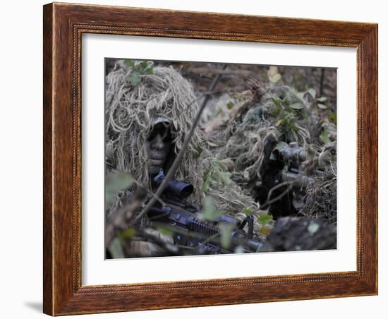 A Sniper Team Spotter and Shooter-Stocktrek Images-Framed Photographic Print