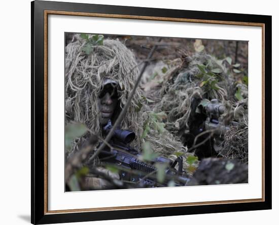 A Sniper Team Spotter and Shooter-Stocktrek Images-Framed Photographic Print