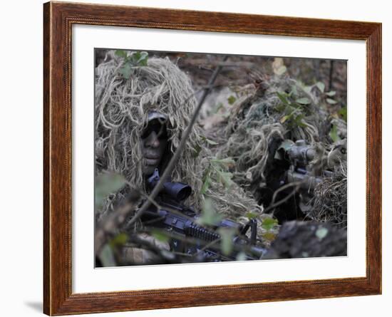 A Sniper Team Spotter and Shooter-Stocktrek Images-Framed Photographic Print