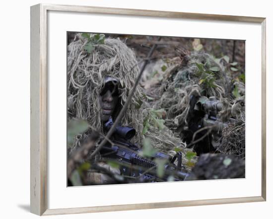 A Sniper Team Spotter and Shooter-Stocktrek Images-Framed Photographic Print