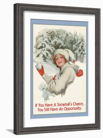 A Snowball's Chance-null-Framed Art Print