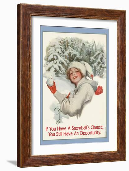 A Snowball's Chance-null-Framed Art Print