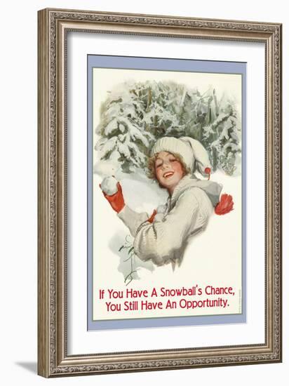 A Snowball's Chance-null-Framed Art Print