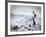 A Snowboarder at the Summit of Mount Affawat in Gulmarg, Kashmir, India-Julian Love-Framed Photographic Print